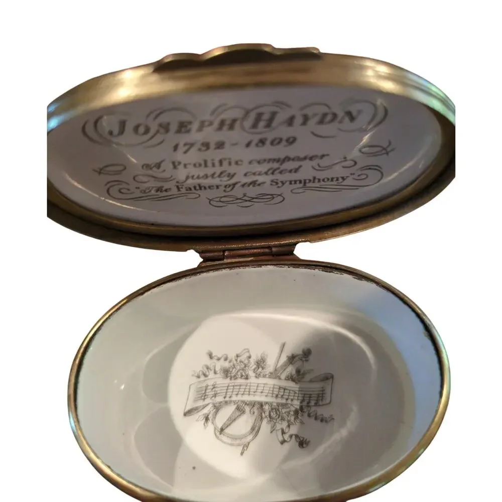 Halcyon Days Enamel Box Joseph Haydn Ltd Ed # 418 Great Composer Trinket Pill